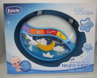 Lámpara de noche celeste con blanco conejo y nubes