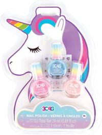 TRIO DE ESMALTES PARA UÑAS HOLOGRAMA DE UNICORNIO