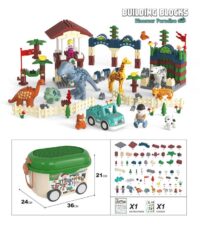 Building Blocks Carretilla con Dinos y Figuras